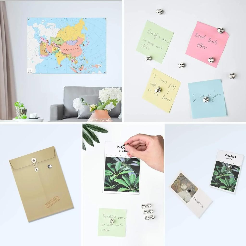 Small Fridge Magnet Pushpins Sucker Strong Neodymium Magnetic Thumbtack Metal Magnet Push Pin for Whiteboard Office School Map