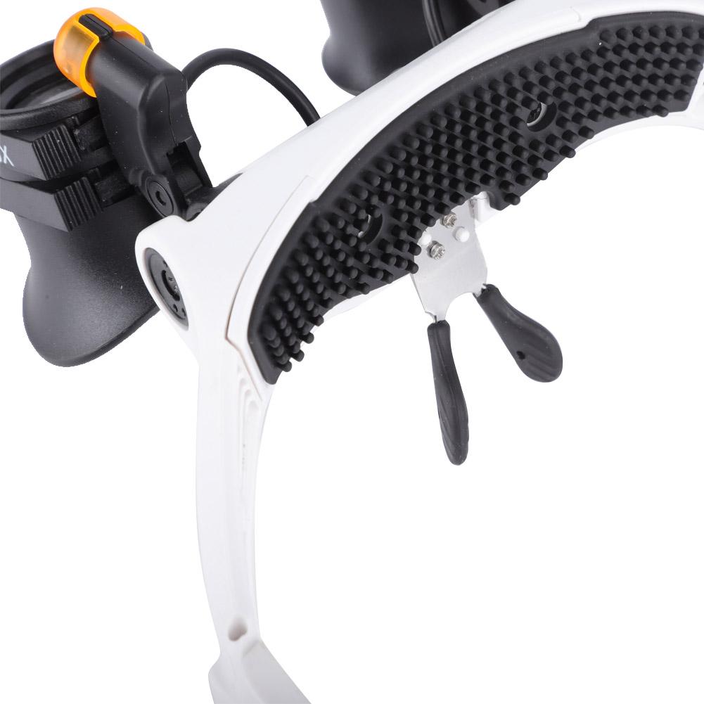 LED-lampa 21 Kombination Huvudband Förstoringsglas Förstoringsglas med Utbytbar Lins