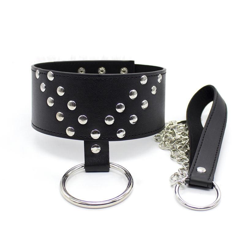 Měkká PU kůže, nýt, nákrčník, řemínek na krk Fetish Bondage Erotic Cosplay BDSM Sexuální hračka