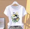 Modal women's printed flower sports fashion casual explosion short-sleeved T-shirt pattern T-shirt women's clothing oversized