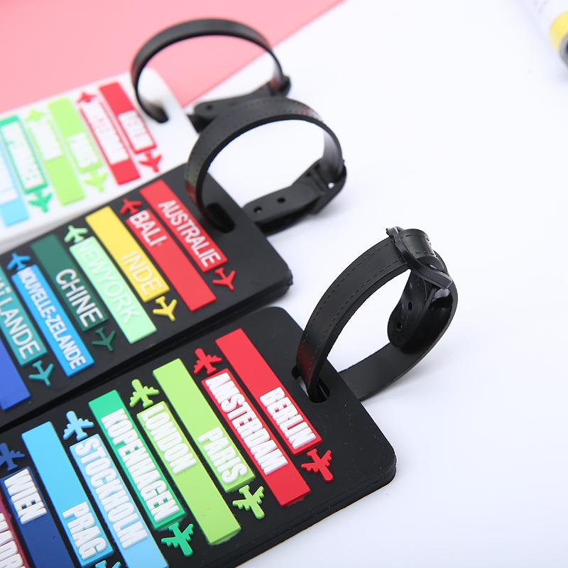 2026 new creative three-dimensional letter double-sided soft rubber pvc luggage tag, wear-resistant and anti-lost boarding pass