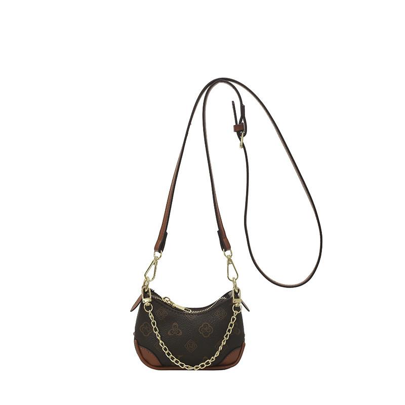 Retro Canvas Shoulder Bag For Women With Chain Strap And Zip Closure For Daily Use