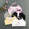 Mädchen Teenie Pubertät Einfarbig Baumwolle Drahtlos Neckholder Bandeau Trainings-BH
