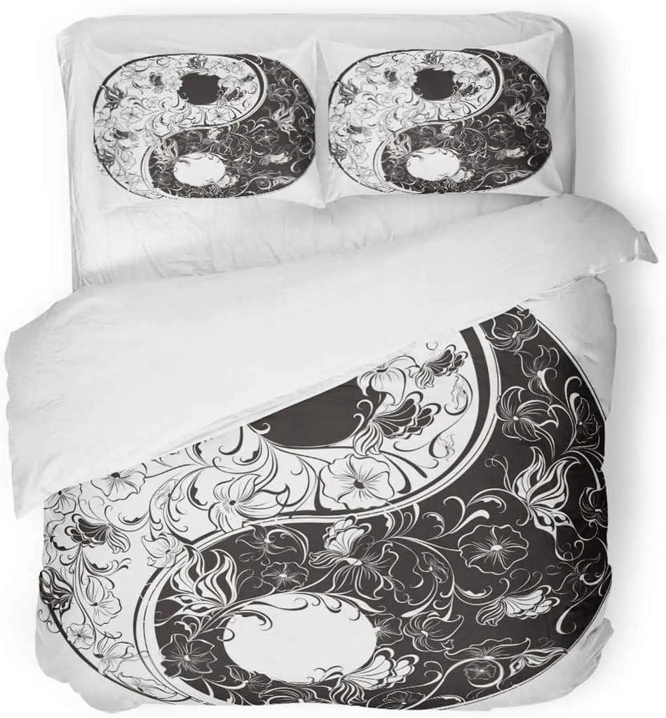 Yin Yang Tai Chi Soft Duvet Cover Set,Beding Set for Children Kids Plus Adult People, Home Decor, Quen Sized Dimensions Warm Soft Comfortable Plus
