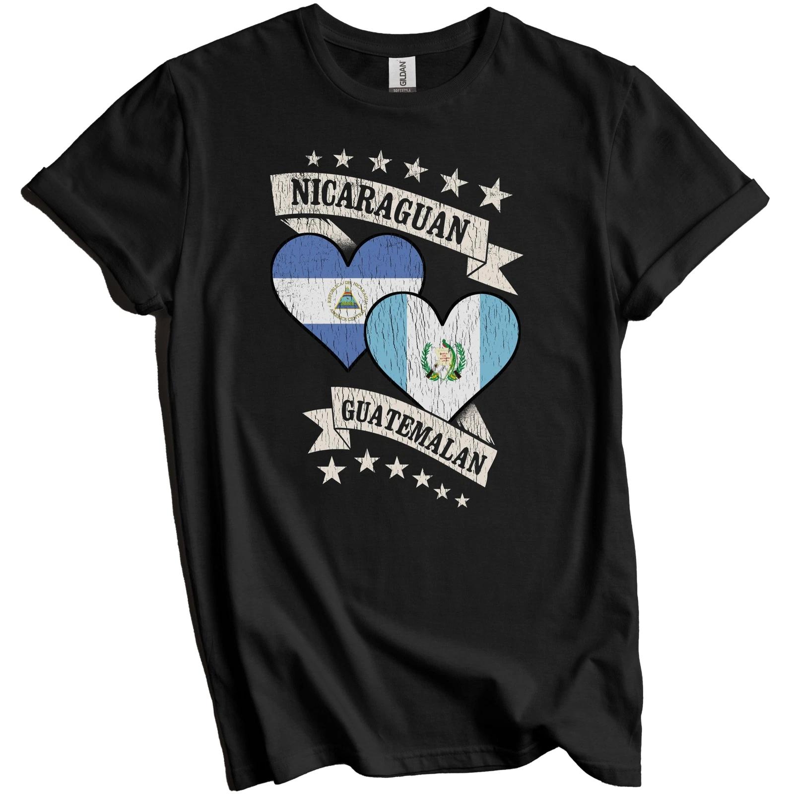 

Nicaraguan Guatemalan Heart Flags Nicaragua Guatemala T-Shirt 2XL