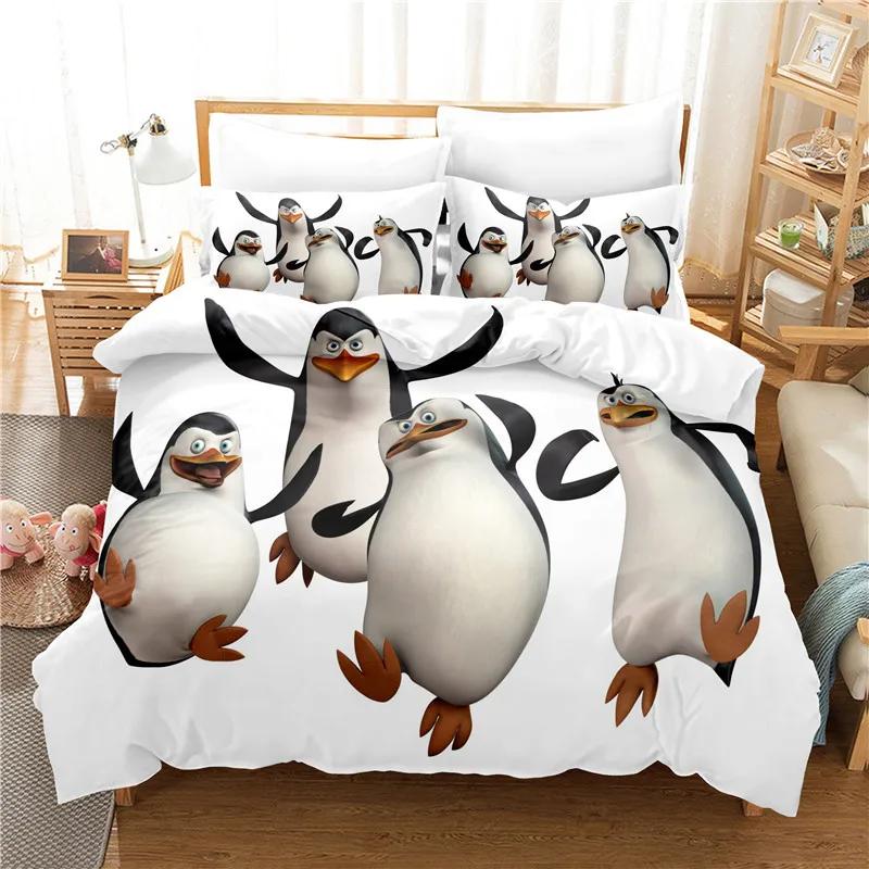 

South Pole Adorable Lovely Penguin Soft Duvet Cover Sets,3D Print,Carton Series,Children s Bedrom Beding Set,10% High Quality, Ful,Twin 135*200cm Eu-Single