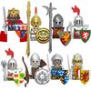 MOC Medieval Building Blocks Castle Knights Army Soldiers Warrior Accessories Warhorse Helmets Shields Armor Toy Gifts S036 DIY