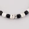 Side Cut Square Black and White Gemstone Bracelet (C2503AC1269_BK)
