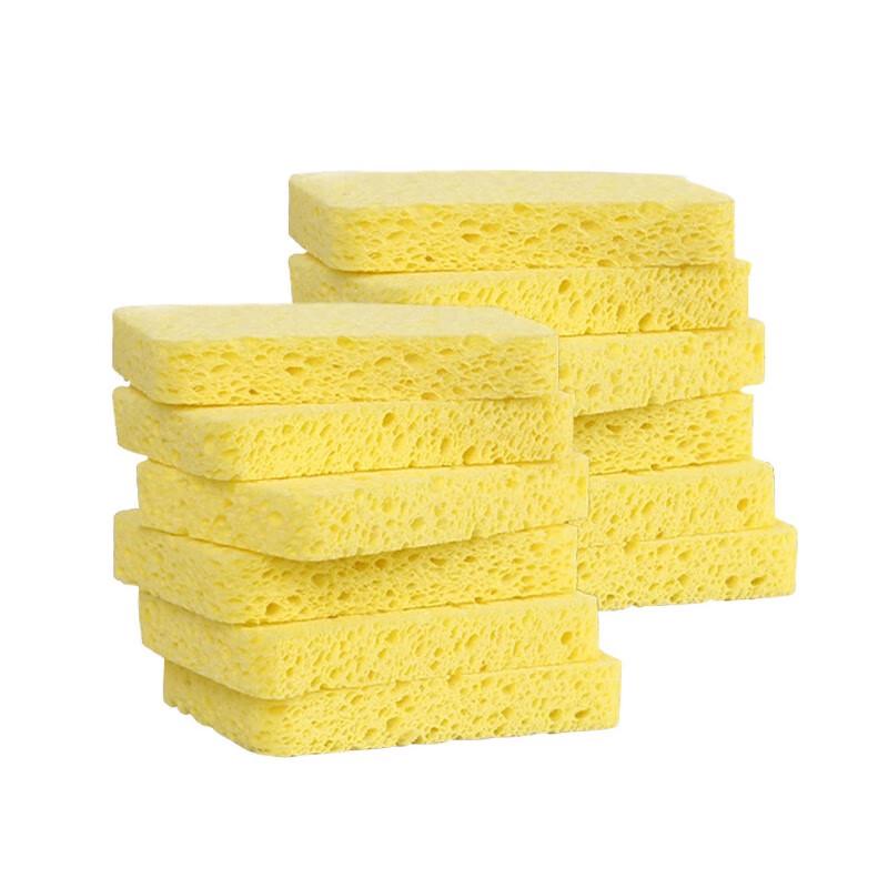 Luogang Thickened Natural Wood Pulp Cleaning Sponge Pads, 12-Pack