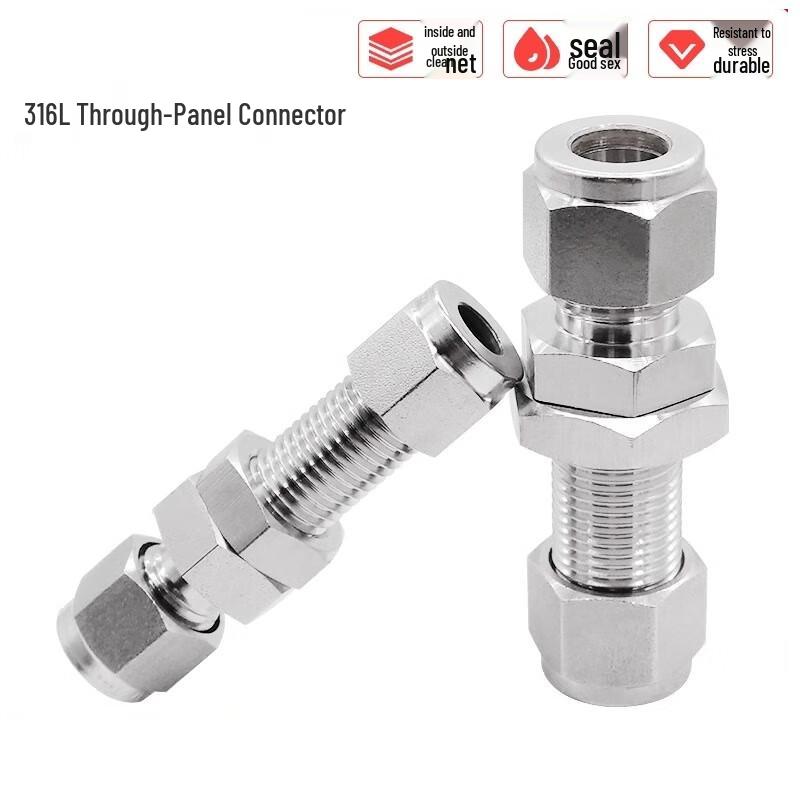 316L Stainless Steel Through-Panel Ferrule Fitting