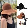 New Style Butterfly Bow Wide Brim Sun Hat For Women Cute Outdoor Mesh Sunshade Hat