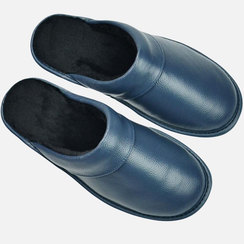 Echtes Kuhleder Leinen Hausschuhe Häuser In Indoor Baumwolle Hausschuhe Frühling Herbst Männer Frauen Ältere Rutschfeste Casual Einzelnen Schuh