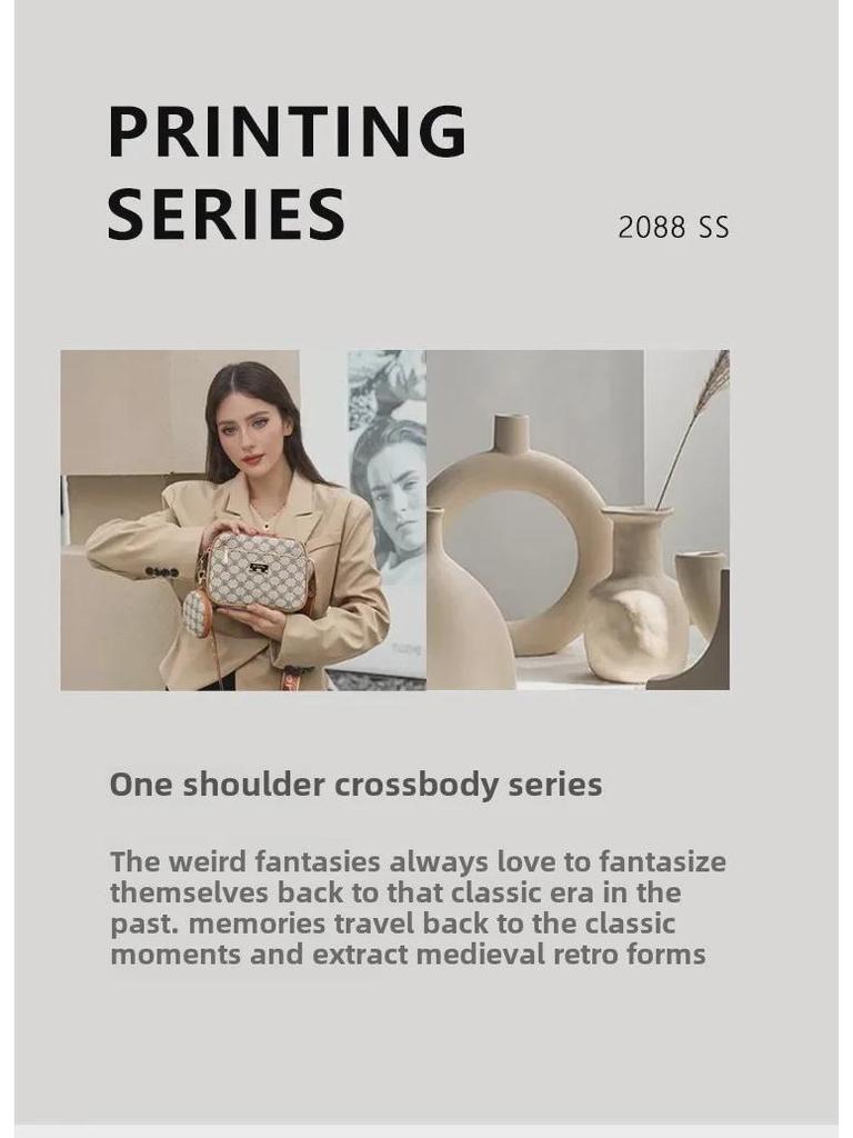 Women's Contrast Color Print Backpack & Crossbody Bag Set