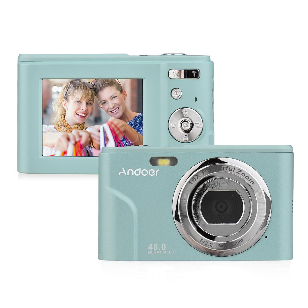 Andoer Portable Digital Camera 48MP 1080P 2.4-inch IPS Screen 16X Zoom Auto Focus Self-Timer Face