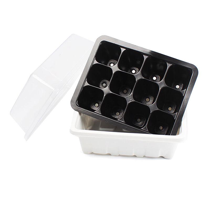 3Pcs/Set 12 Cell Seed Starter Kit Starting Plant Propagation Tray Dome Gardening