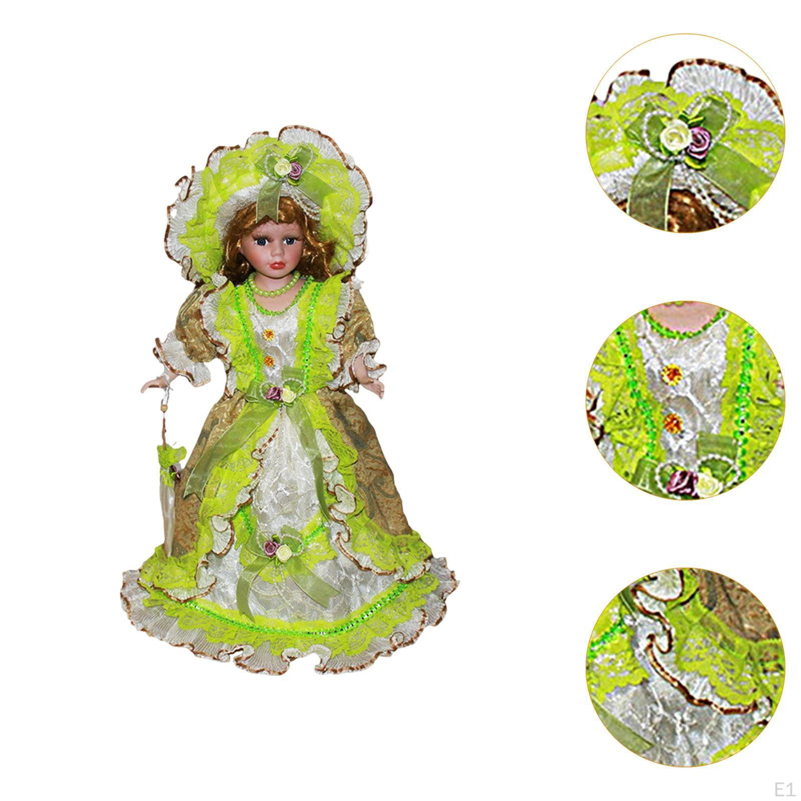 16-дюймовая керамическая кукла в шляпе и фарфоровых волосах — фото 4