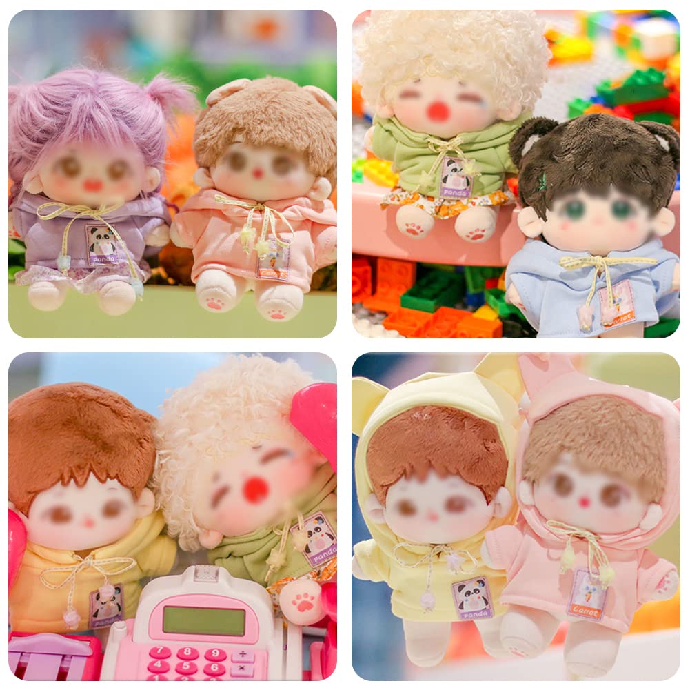 YUYAKESHI Doll Cotton Doll Clothes, Doll Clothes, Plush Toy Clothes, Hooded Parka, Cute Coat with Ears, No Attributes (Blue, 15cm)