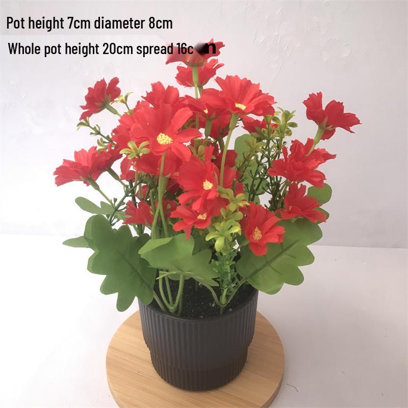 Small Silk Carnation Decorative Flower In Pot for Living Room, Coffee Table, or Dining Table Arrangement