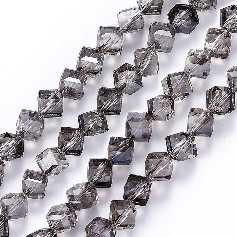 4-8mm Cube Crystal Glass Beads for Jewelry Making Faceted Square Crystal Glass Beads for Bracelet Earring Necklace DIY Craft