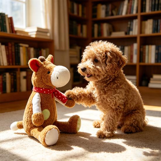 Pet Toy Cartoon Monkey Chicken Horse Design Anxiety Relief Pet Toy with Sound Design Bite-Resistant Interactive Plush Puppy