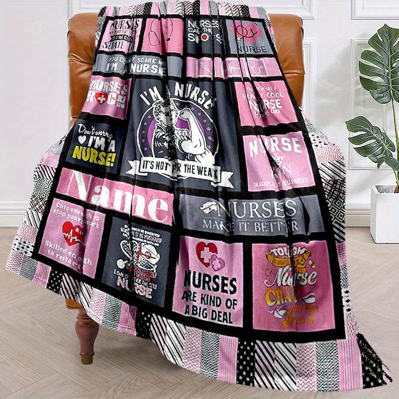 Strong Nurse Customize Your Name Blanket Warm Comfortable And Soft Blankets Are Suitable For Home Lunch Break Blanket Office Sofa Sofa Gift To