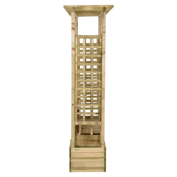 Pergola de jardin - vidaXL - 318565 - Bois de pin massif - Banc inclus - Jardinières intégrées