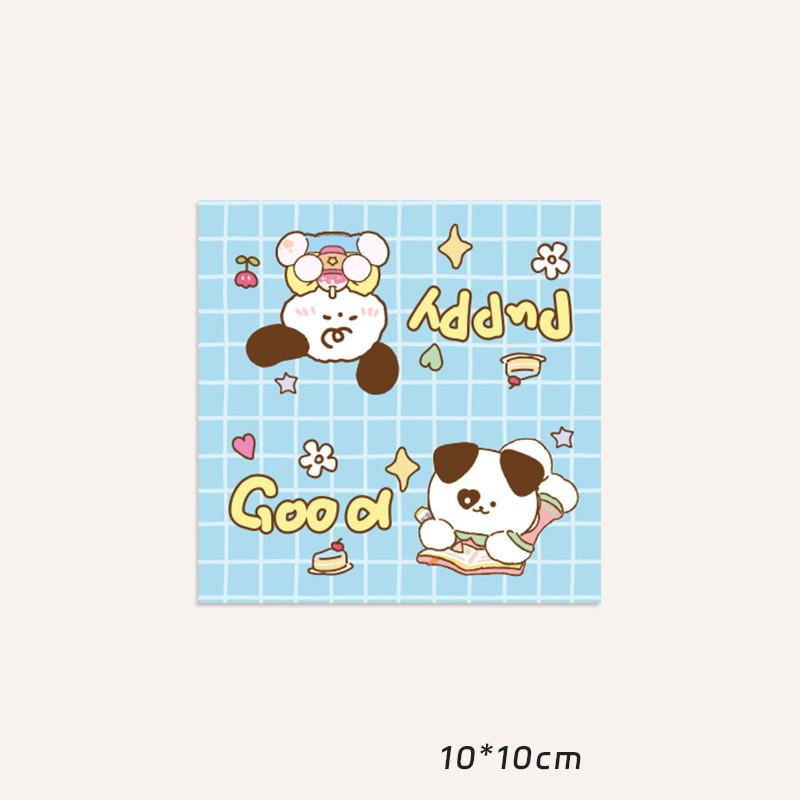 10PCS Kawaii Cartoon Summer Puppy Card Head Card Back Opp Bag Cute Kpop Star 3 Inch Photo Card DIY Decor Packing Material