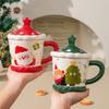 Christmas Mug with Lid Simple Sturdy and Ready to Use Suitable for Indoor Outdoor Everyday a Handy