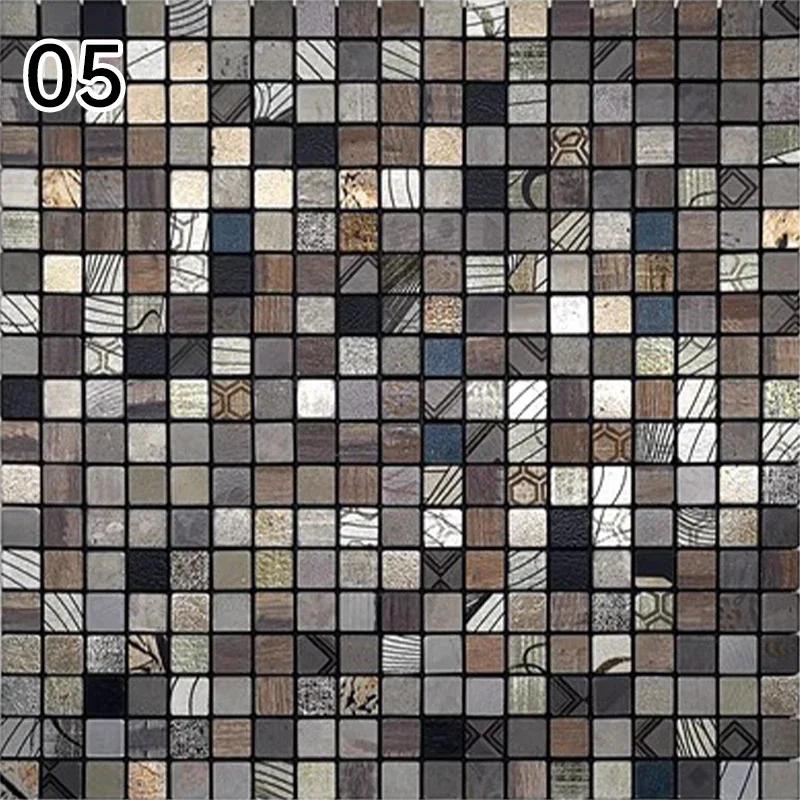 30X30Cm Self Adhesive Mosaic Wall Decal Waterproof Kitchen Bathroom Wallpaper Wall Stickers Small Lattice Crystal Sticker Tile