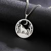 LIKGREAT Elk Wolf Bear Necklace for Women Men Teen Stainless Steel Forest Animal Snowflake Moon Pendant Jewelry Birthday Gifts