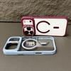 KEYSION Magnetic Transparent Phone Case for MagSafe for iPhone 17 Pro Max 17Air Metal Lens Stand Shockproof Lens Protector Cover