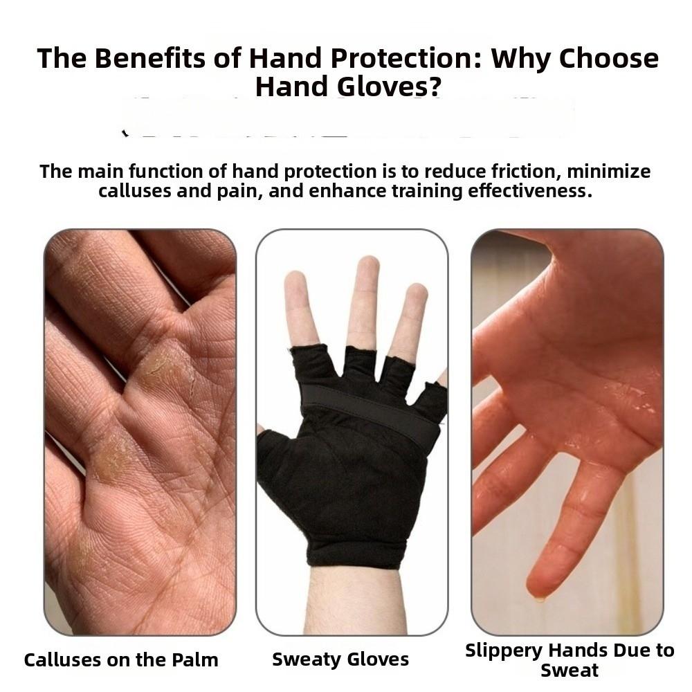 1 Pair Wear Resistant Padding Weightlifting Gloves Anti Slip Grip Gym Gloves Strength Training