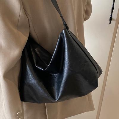 Large Capacity Commuting Bag for Women New Fashion Retro Soft Pitot Bag Autumn and Winter Trendy Broadband Crossbody Bag