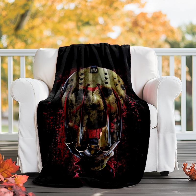 Friday the 13th Theme Printed Blanket - Perfect for Couch, Bed, Travel & Outdoor Use | Machine Washable, Cozy & Durable.