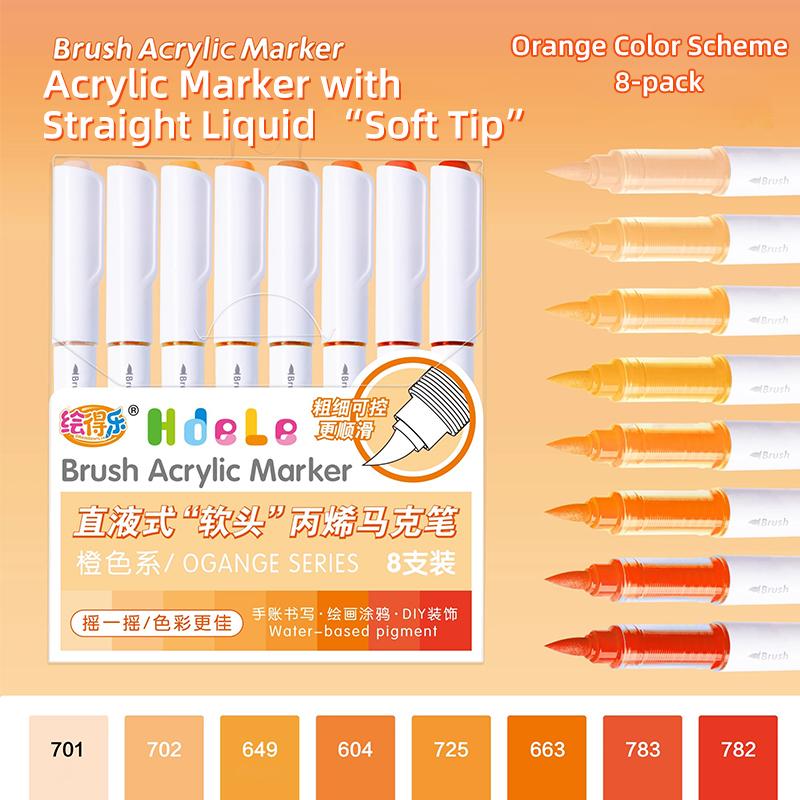 Acrylic Paint Markers Brush Soft Tip Direct Ink Waterproof Flexible Tip Art Pens for Craft And Art Supplies