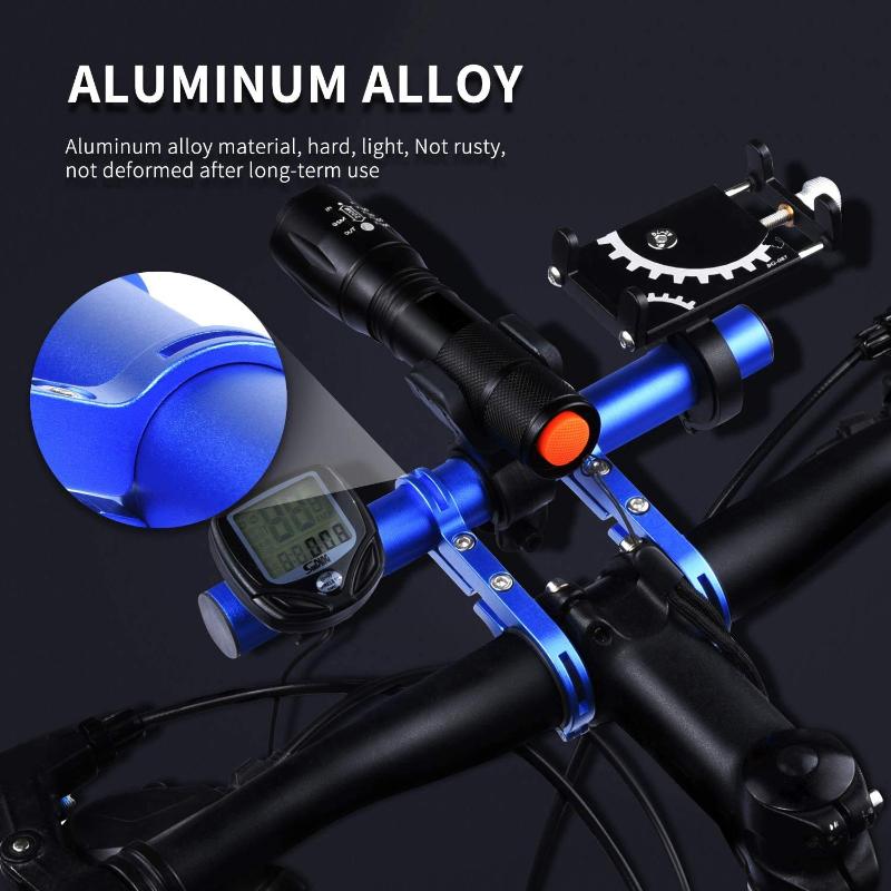 Bike Handlebar Extender Bike Extension Bar Double Clamp Aluminum Alloy Holder Bracket Bicycle
