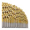 19pcs Anti-Rust Gold Finish High Speed Steel Drill Bits Straight Shank Drill Bits  For Plastic