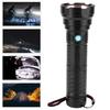 LED Aluminum Alloy 4622LM Glare Waterproof USB Charging Flashlight for Caving CampingBlack