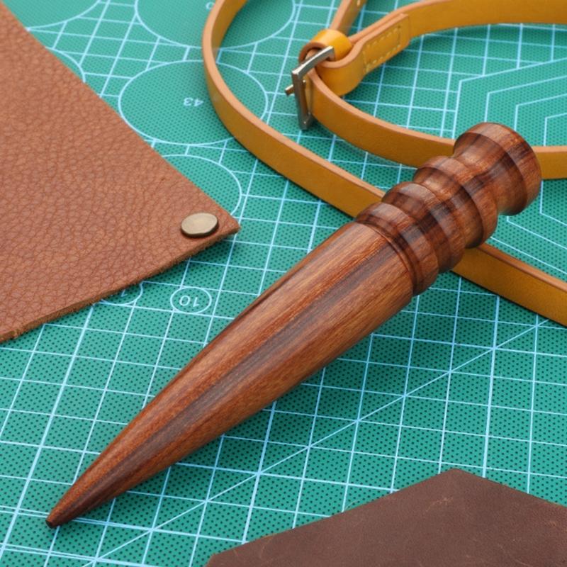 Leather Edges Burnisher Round Head with 4 Grooves Wood Edging Slicker and Tip, Leather Craft Edging Polishing Tool