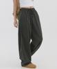 PIANER Linen-Like Side Pleated Balloon Pants (Charcoal)