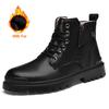 New Winter Men Boots Fashion Thick Bottom High Top Casual Boots Luxury British Style Trendy Boots Black Leather Men Formal Boots