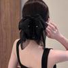 Butterfly Knot Tassel Hair Clip Diamond Embedded Updo Shark Clamp Women'S Dark Style High Quality Feeling Hair Accessories
