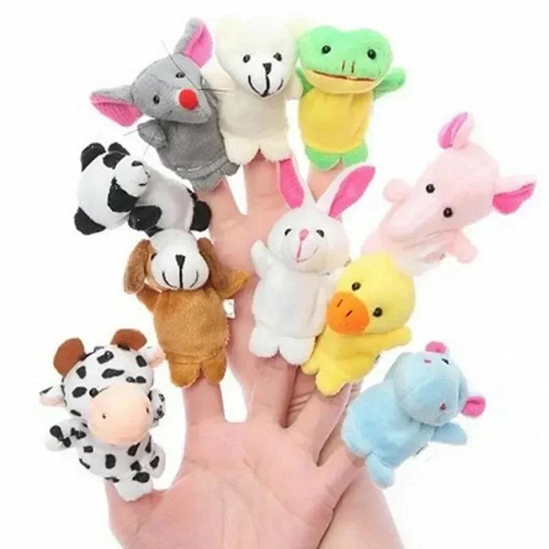 1PC Cute Baby Toys Cartoon Animal Hand Finger Puppets Pretend Play Plush Dolls Parent-child Game Props for Kids Girls Funny Gift