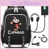 Stylish Cuphead Backpack With Usb Charging Port For Kids And Boys School Use