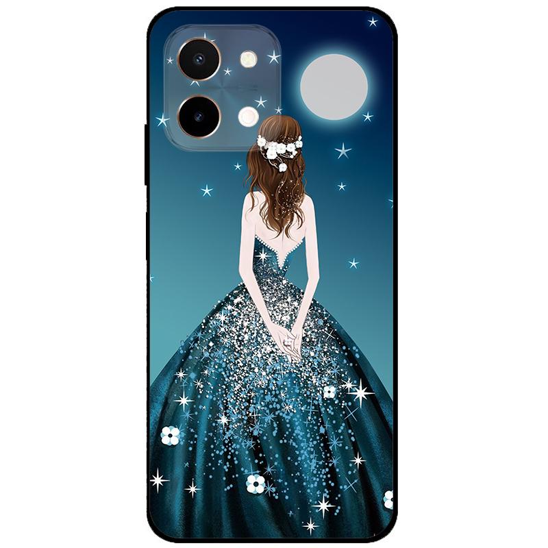 For Vivo Y28 4G Case 6.68'' Black TPU Silicon Cartoon Protection Cover for VivoY28 Y 28 4G Shockproof Capa Wolf Animals Soft Bag