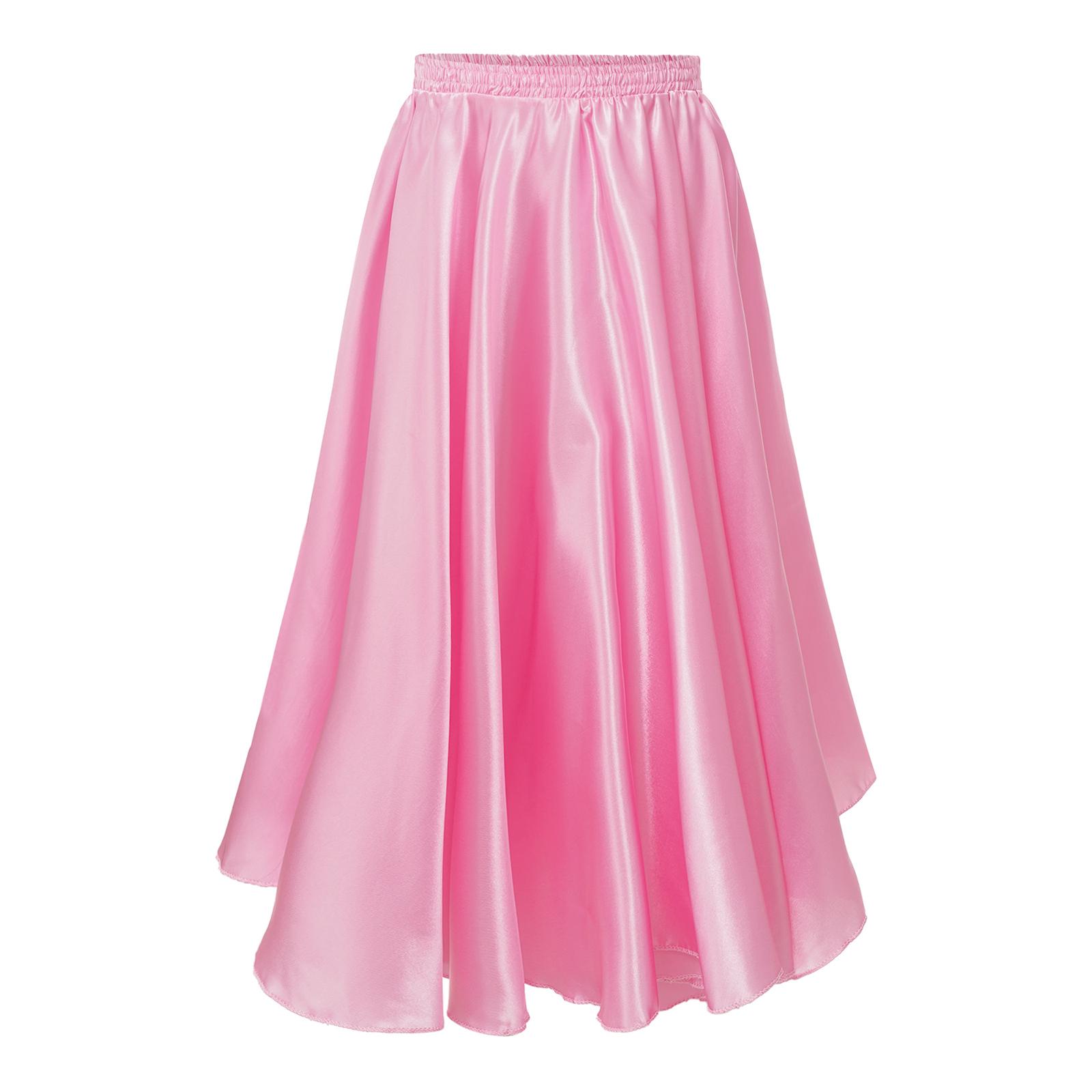 Circle Skirt Satin Umbrella Skirt Girls Flamenco Skirt SANCAN Long - Main Image