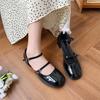 New Mary Jane Shoes Buckle High Heels Women's Thick Heel Elegant Shallow Mouth Square Toe Shoes Office Women's Leather Shoes