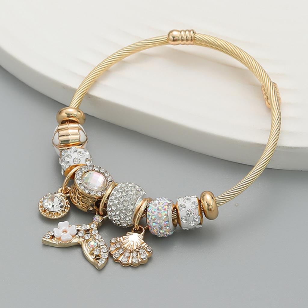 1PC Women's Fashion Pan Family DIY Multi Element Love Beaded Bracelet Date Travel Banquet Party Holiday Dressing Gift
