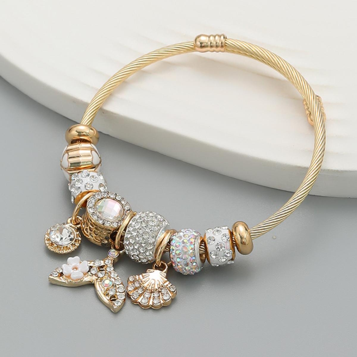 

1 шт. Женский модный браслет из бусин с элементами любви, сделай сам, для семьи Пан, для свиданий, путешествий, банкетов, вечеринок, праздничного наряда, подарок