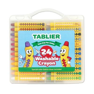 Tablier Washable Crayons, Children's Crayons, Crayons That Do Not Stain Hands, 24 Colors, Korean Toy Supplies